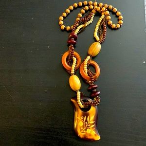 Antique wooden necklace